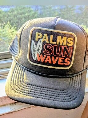 Friday Feelin' Palms Sun Waves Patch Trucker Hat